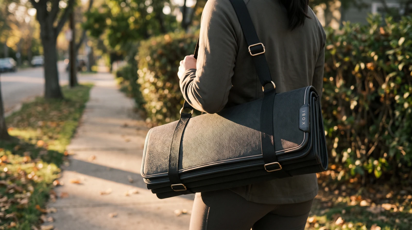 Carrying the mat in its bag