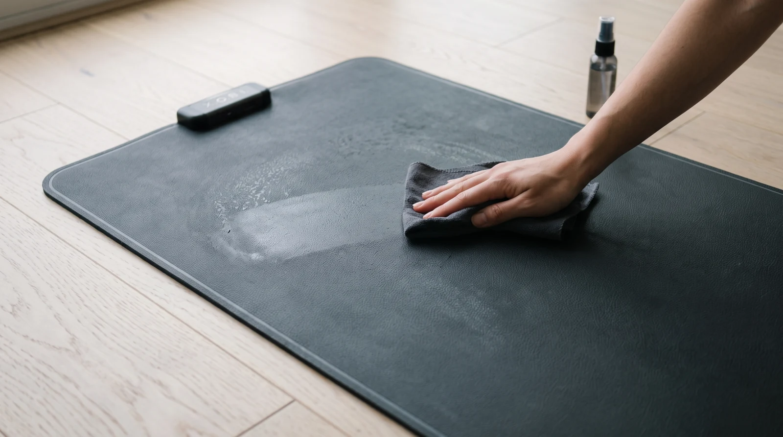 Wiping the mat clean
