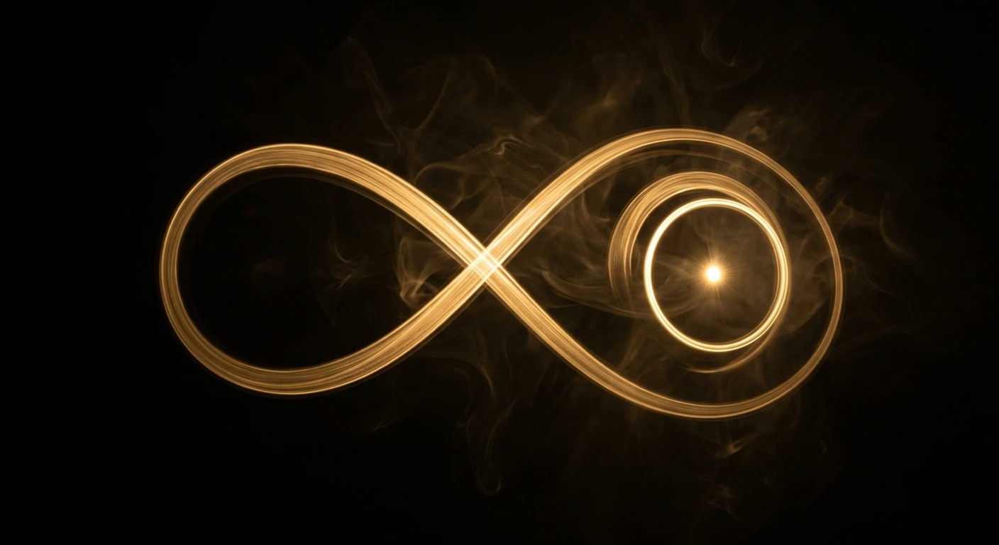 A trail of gold light looping into the X.O.B.I. ring emblem